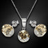 Sudraba komplekts "Klasika (Golden Shadow)" ar Swarovski™ kristāliem